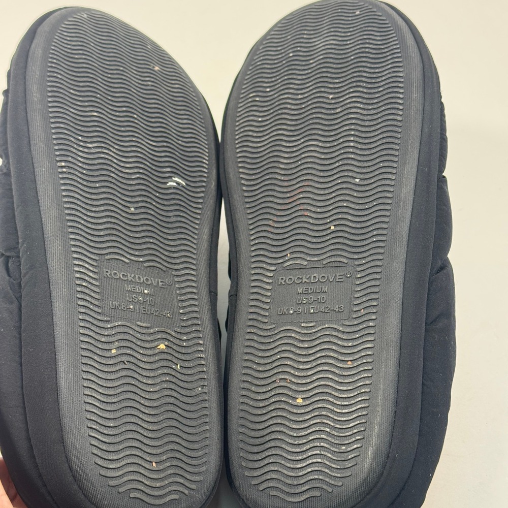 RockDove Men's Memory Foam Slippers Black Orange House Shoes Size 9–10 - Picture 9 of 10